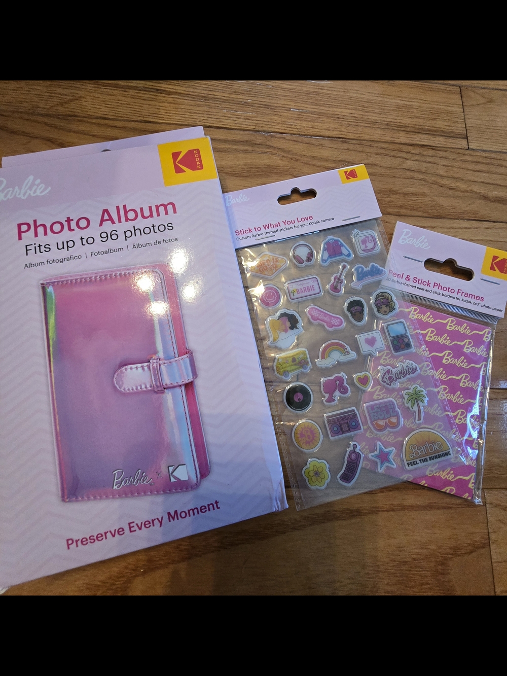 Barbie KODAK Iridescent Pink Photo Album with Sticker & Frame Sets